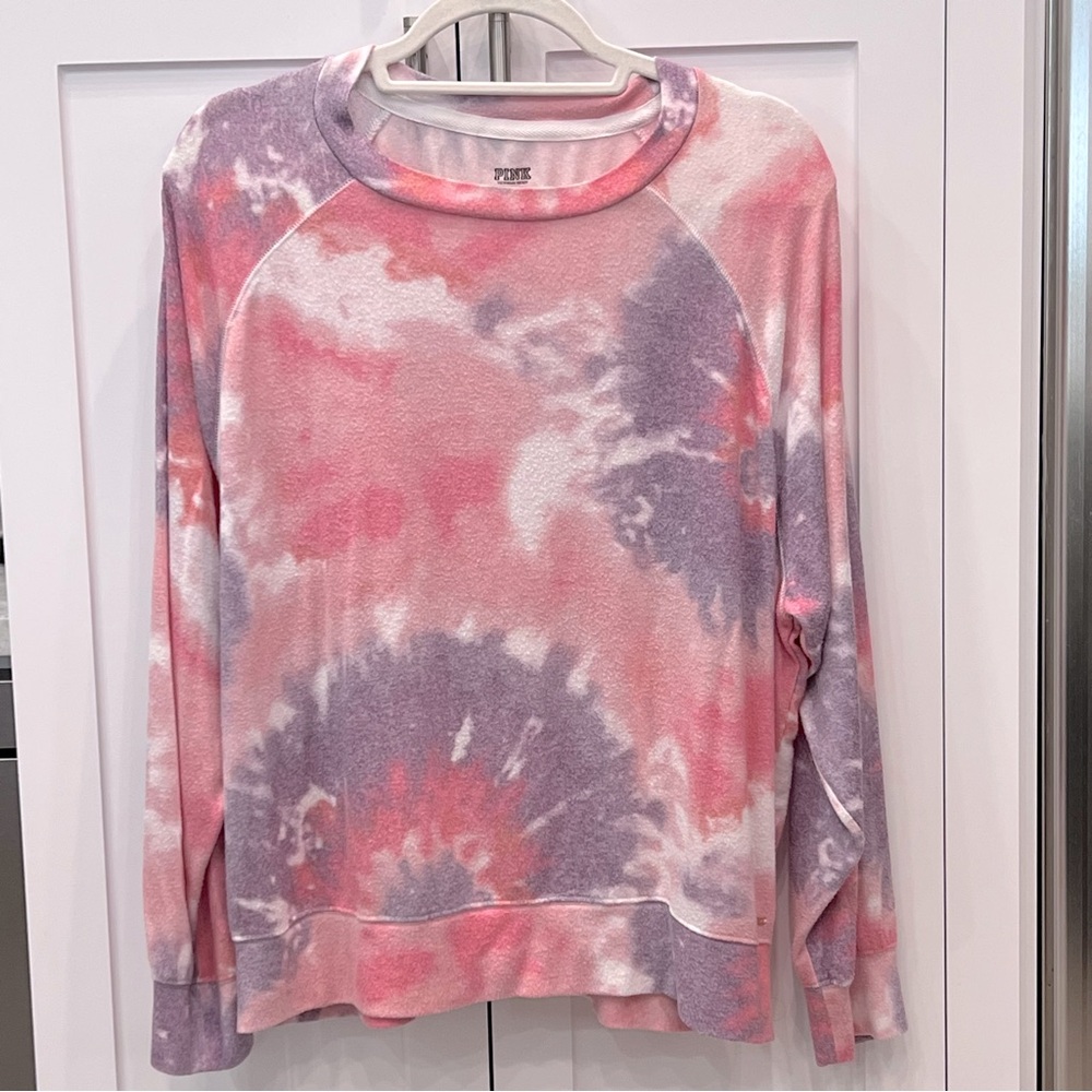 PINK Victoria's Secret Pink and Purple Tie-Dye Top - Picture 1 of 7